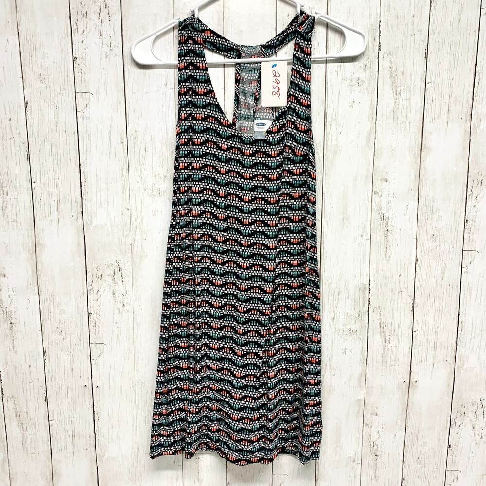Old Navy Shirt Women Sz Small Multicolor Geometric Racerback Sleeveless Tank Top